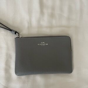 Coach Charcoal Leather Wristlet